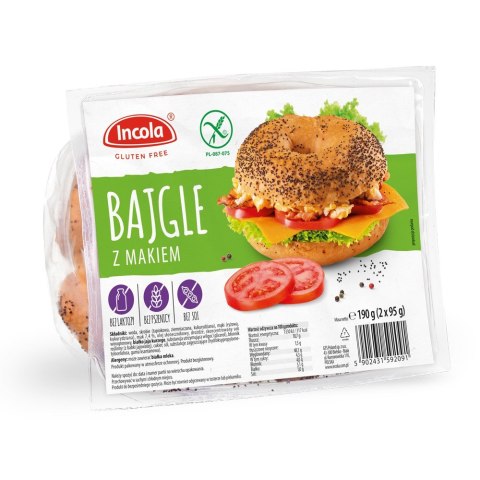 BAJGLE Z MAKIEM BEZGLUTENOWE (2 x 95 g) 190 g - INCOLA BAJGLE Z MAKIEM BEZGLUTENOWE (2 x 95 g) 190 g - INCOLA