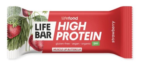 BATON PROTEINOWY Z TRUSKAWKAMI RAW BEZ DODATKU CUKRÓW BEZGLUTENOWY BIO 40 g - LIFEFOOD BATON PROTEINOWY Z TRUSKAWKAMI RAW BEZ DODATKU CUKRÓW BEZGLUTENOWY BIO 40 g - LIFEFOOD