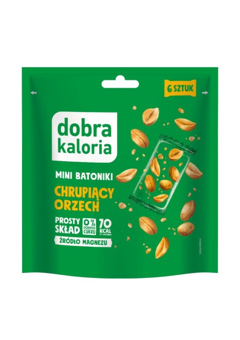 BATONIKI MINI CHRUPIĄCY ORZECH BEZ DODATKU CUKRU (6 x 18 g) 108 g - DOBRA KALORIA BATONIKI MINI CHRUPIĄCY ORZECH BEZ DODATKU CUKRU (6 x 18 g) 108 g - DOBRA KALORIA