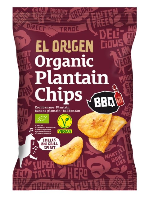 CHIPSY Z PLANTANA BBQ BEZGLUTENOWE BIO 80 g - EL ORIGEN CHIPSY Z PLANTANA BBQ BEZGLUTENOWE BIO 80 g - EL ORIGEN