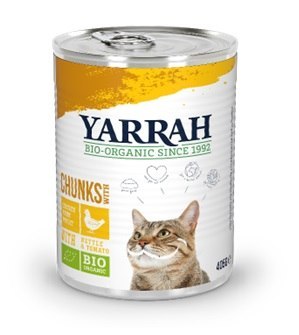 (DLA KOTA DOROSŁEGO) KAWAŁKI KURCZAKA Z POMIDOREM I POKRZYWĄ BIO 405 g - YARRAH (DLA KOTA DOROSŁEGO) KAWAŁKI KURCZAKA Z POMIDOREM I POKRZYWĄ BIO 405 g - YARRAH