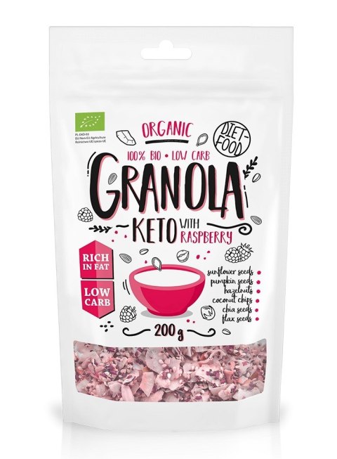 GRANOLA MALINA KETO BIO 200 g - DIET-FOOD GRANOLA MALINA KETO BIO 200 g - DIET-FOOD