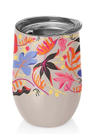 KUBEK ZE STALI NIERDZEWNEJ Z POKRYWKĄ SEKRETNY OGRÓD 420 ml - CHIC-MIC KUBEK ZE STALI NIERDZEWNEJ Z POKRYWKĄ SEKRETNY OGRÓD 420 ml - CHIC-MIC