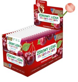 LIZAK KULKA O SMAKU MUSUJĄCEJ WIŚNI Z WITAMINAMI I MINERAŁAMI BEZGLUTENOWY 6 g - MNIAM MNIAM STARPHARMA