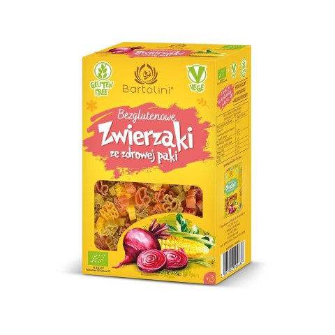 MAKARON (KUKURYDZIANY Z SUSZONYMI WARZYWAMI) DLA DZIECI ZWIERZAKI BEZGLUTENOWY BIO 250 g - BARTOLINI MAKARON (KUKURYDZIANY Z SUSZONYMI WARZYWAMI) DLA DZIECI ZWIERZAKI BEZGLUTENOWY BIO 250 g - BARTOLINI