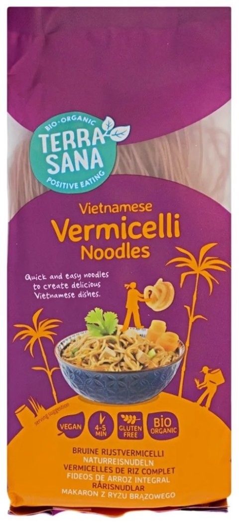 MAKARON (RYŻOWY RAZOWY) VERMICELLI BEZGLUTENOWY BIO 250 g - TERRASANA MAKARON (RYŻOWY RAZOWY) VERMICELLI BEZGLUTENOWY BIO 250 g - TERRASANA