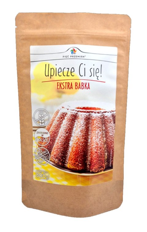MIESZANKA DO WYPIEKU BABKI BEZGLUTENOWA 500 g - PIĘĆ PRZEMIAN MIESZANKA DO WYPIEKU BABKI BEZGLUTENOWA 500 g - PIĘĆ PRZEMIAN
