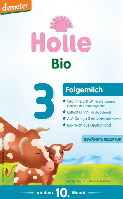 MLEKO KROWIE 3 NASTĘPNE DLA NIEMOWLĄT PO 6 MIESIĄCU BIO 400 g - HOLLE MLEKO KROWIE 3 NASTĘPNE DLA NIEMOWLĄT PO 6 MIESIĄCU BIO 400 g - HOLLE