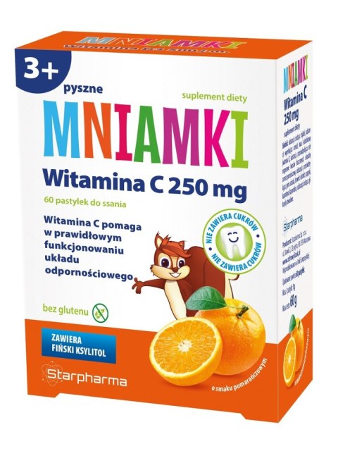 PASTYLKI Z WITAMINĄ C DO SSANIA BEZ CUKRU BEZGLUTENOWE 60 szt. - STARPHARMA (MNIAMKI) PASTYLKI Z WITAMINĄ C DO SSANIA BEZ CUKRU BEZGLUTENOWE 60 szt. - STARPHARMA (MNIAMKI)