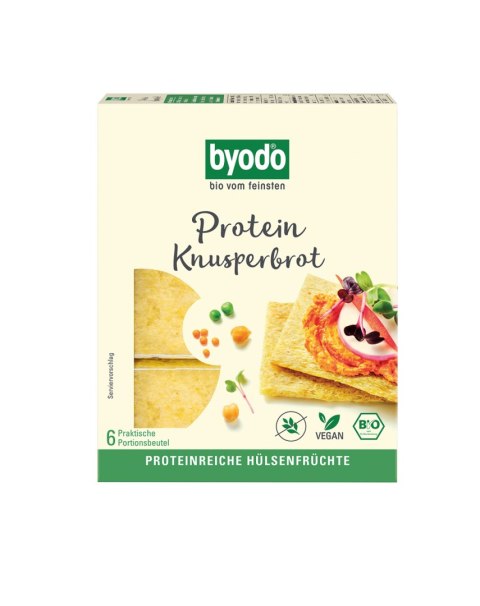 PIECZYWO CHRUPKIE PROTEINOWE CIECIERZYCA - SOCZEWICA - GROCH BEZGLUTENOWE BIO (6 x 18,34 g) 110 g - BYODO PIECZYWO CHRUPKIE PROTEINOWE CIECIERZYCA - SOCZEWICA - GROCH BEZGLUTENOWE BIO (6 x 18,34 g) 110 g - BYODO