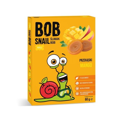 PRZEKĄSKA ROLL MANGO BEZ DODATKU CUKRU BEZGLUTENOWA 60 g - BOB SNAIL PRZEKĄSKA ROLL MANGO BEZ DODATKU CUKRU BEZGLUTENOWA 60 g - BOB SNAIL