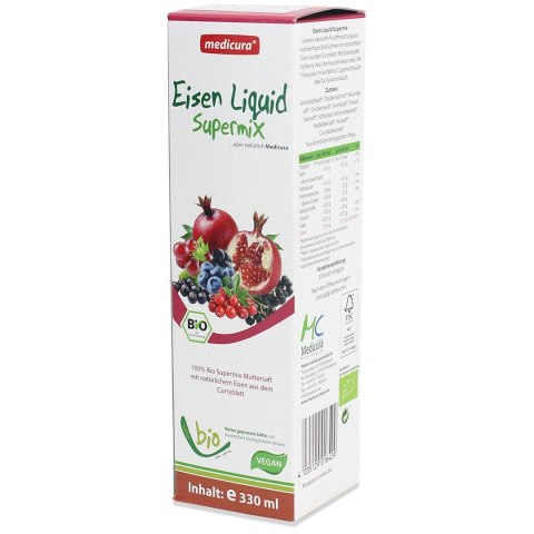 SOK WIELOOWOCOWY (ŹRÓDŁO ŻELAZA) BIO 330 ml - MEDICURA SOK WIELOOWOCOWY (ŹRÓDŁO ŻELAZA) BIO 330 ml - MEDICURA