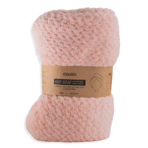 TURBAN - RĘCZNIK DO WŁOSÓW Z MIKROFIBRY RÓŻOWY - MOHANI TURBAN - RĘCZNIK DO WŁOSÓW Z MIKROFIBRY RÓŻOWY - MOHANI