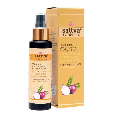 WCIERKA DO SKÓRY GŁOWY ODŻYWCZA LIŚCIE CURRY & CEBULA 100 ml - SATTVA (AYURVEDA) WCIERKA DO SKÓRY GŁOWY ODŻYWCZA LIŚCIE CURRY & CEBULA 100 ml - SATTVA (AYURVEDA)