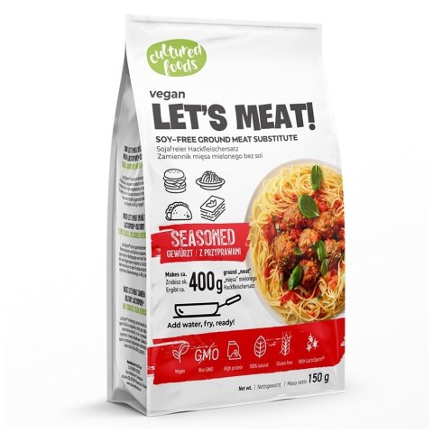 ZAMIENNIK MIĘSA MIELONEGO Z PRZYPRAWAMI BEZGLUTENOWY 150 g - CULTURED FOODS ZAMIENNIK MIĘSA MIELONEGO Z PRZYPRAWAMI BEZGLUTENOWY 150 g - CULTURED FOODS