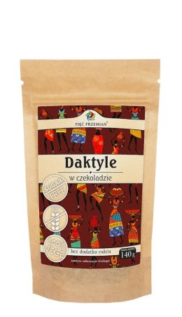 DAKTYLE W CZEKOLADZIE BEZ DODATKU CUKRÓW BEZGLUTENOWE 140 g - PIĘĆ PRZEMIAN
