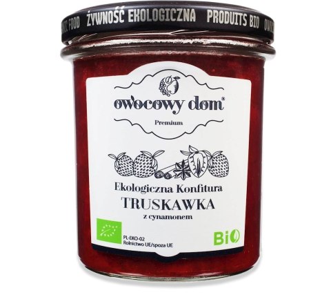 KONFITURA TRUSKAWKA Z CYNAMONEM BIO 300 g - OWOCOWY DOM KONFITURA TRUSKAWKA Z CYNAMONEM BIO 300 g - OWOCOWY DOM