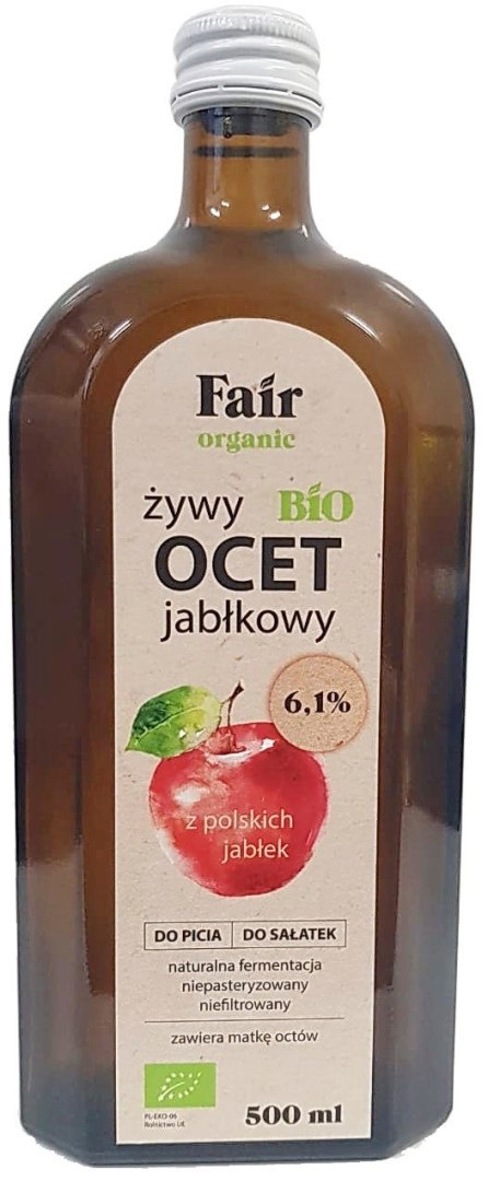 OCET JABŁKOWY 6,1 % NIEFILTROWANY BIO 500 ml - FAIR ORGANIC OCET JABŁKOWY 6,1 % NIEFILTROWANY BIO 500 ml - FAIR ORGANIC
