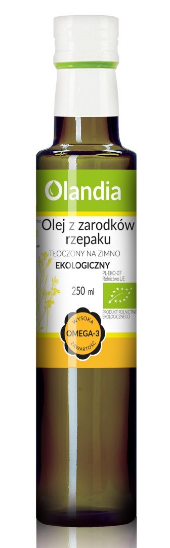 OLEJ Z ZARODKÓW RZEPAKU TŁOCZONY NA ZIMNO BIO 250 ml - OLANDIA OLEJ Z ZARODKÓW RZEPAKU TŁOCZONY NA ZIMNO BIO 250 ml - OLANDIA
