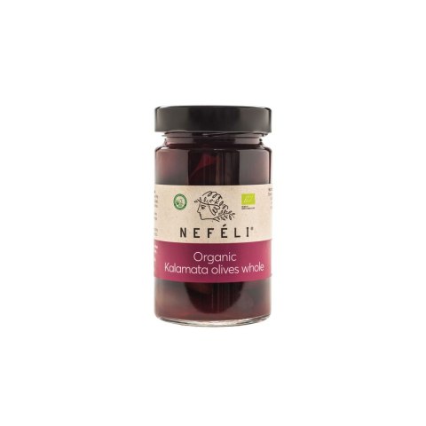 OLIWKI CZARNE KALAMATA Z PESTKĄ W ZALEWIE BIO 300 g (170 g) - NEFELI OLIWKI CZARNE KALAMATA Z PESTKĄ W ZALEWIE BIO 300 g (170 g) - NEFELI
