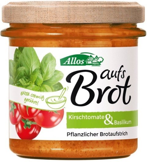 PASTA KREMOWA Z POMIDORAMI CHERRY I BAZYLIĄ BEZGLUTENOWA BIO 140 g - ALLOS PASTA KREMOWA Z POMIDORAMI CHERRY I BAZYLIĄ BEZGLUTENOWA BIO 140 g - ALLOS