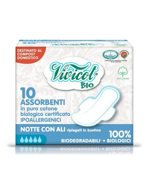 PODPASKI HIGIENICZNE ZE SKRZYDEŁKAMI NA NOC 10 szt. - VIVICOT PODPASKI HIGIENICZNE ZE SKRZYDEŁKAMI NA NOC 10 szt. - VIVICOT