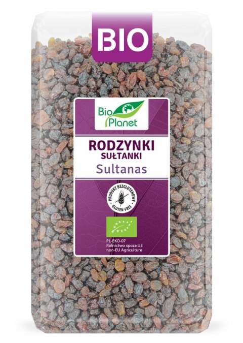 RODZYNKI SUŁTANKI BEZGLUTENOWE BIO 1 kg - BIO PLANET RODZYNKI SUŁTANKI BEZGLUTENOWE BIO 1 kg - BIO PLANET