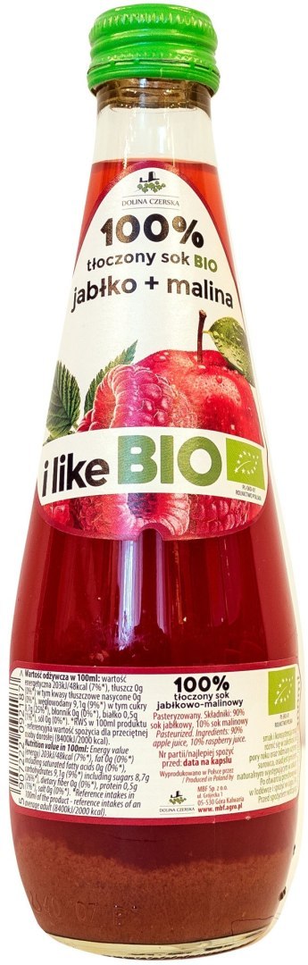 SOK JABŁKOWO - MALINOWY NFC BIO 300 ml - DOLINA CZERSKA SOK JABŁKOWO - MALINOWY NFC BIO 300 ml - DOLINA CZERSKA