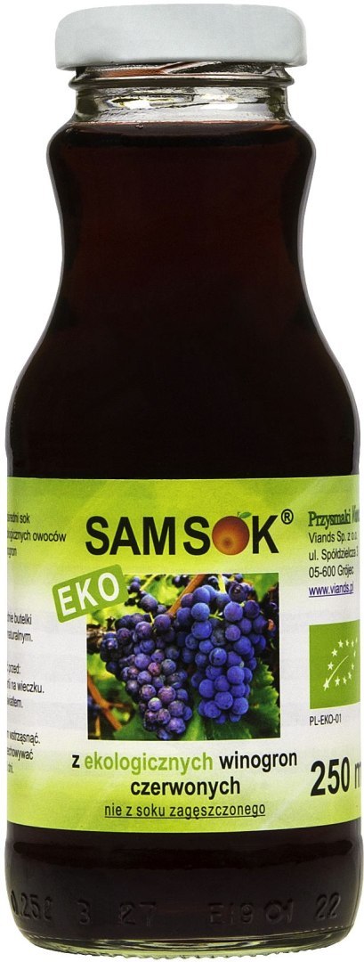 SOK Z CZERWONYCH WINOGRON NFC BIO 250 ml - VIANDS (SAM SOK) SOK Z CZERWONYCH WINOGRON NFC BIO 250 ml - VIANDS (SAM SOK)