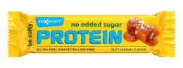 BATON PROTEINOWY O SMAKU SŁONY KARMEL W MLECZNEJ CZEKOLADZIE BEZ DODATKU CUKRU BEZGLUTENOWY 40 g - MAXSPORT