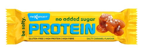 BATON PROTEINOWY O SMAKU SŁONY KARMEL W MLECZNEJ CZEKOLADZIE BEZ DODATKU CUKRU BEZGLUTENOWY 40 g - MAXSPORT BATON PROTEINOWY O SMAKU SŁONY KARMEL W MLECZNEJ CZEKOLADZIE BEZ DODATKU CUKRU BEZGLUTENOWY 40 g - MAXSPORT