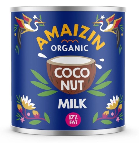 COCONUT MILK - NAPÓJ KOKOSOWY BEZ GUMY GUAR (17 % TŁUSZCZU) BIO 200 ml (PUSZKA) - AMAIZIN COCONUT MILK - NAPÓJ KOKOSOWY BEZ GUMY GUAR (17 % TŁUSZCZU) BIO 200 ml (PUSZKA) - AMAIZIN