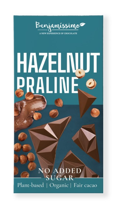 CZEKOLADA Z ORZECHAMI LASKOWYMI BEZ DODATKU CUKRU BEZGLUTENOWA BIO 60 g - BENJAMISSIMO CZEKOLADA Z ORZECHAMI LASKOWYMI BEZ DODATKU CUKRU BEZGLUTENOWA BIO 60 g - BENJAMISSIMO