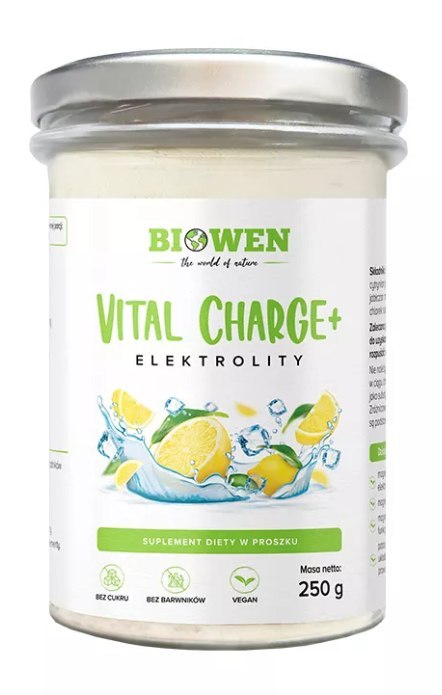 ELEKTROLITY O SMAKU CYTRYNOWYM W PROSZKU VITAL CHARGE+ 250 g - HEMPKING (BIOWEN) ELEKTROLITY O SMAKU CYTRYNOWYM W PROSZKU VITAL CHARGE+ 250 g - HEMPKING (BIOWEN)