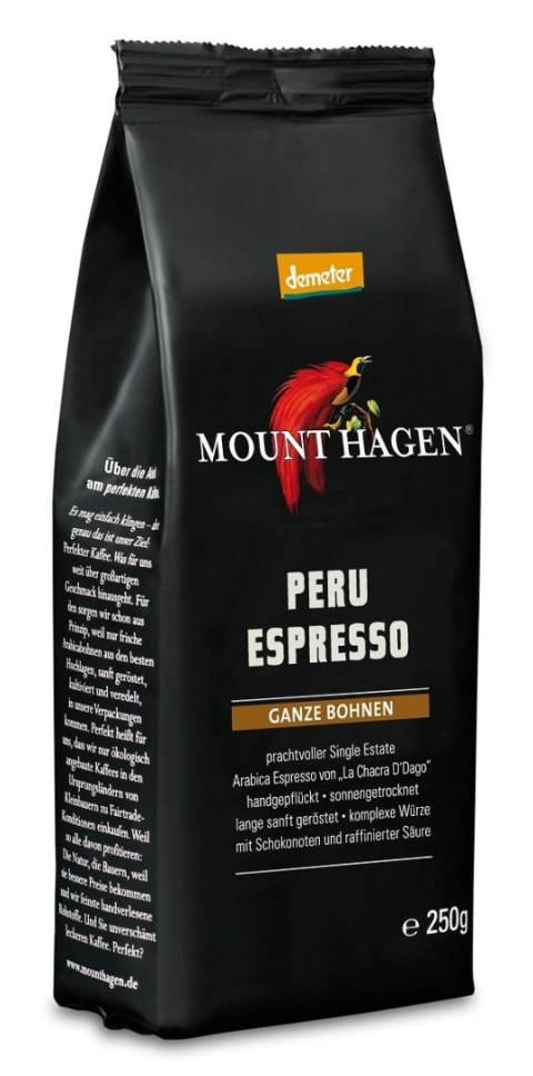 KAWA ZIARNISTA ARABICA 100 % PERU ESPRESSO DEMETER BIO 250 g - MOUNT HAGEN KAWA ZIARNISTA ARABICA 100 % PERU ESPRESSO DEMETER BIO 250 g - MOUNT HAGEN