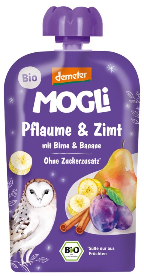 MUS ŚLIWKA - GRUSZKA - JABŁKO - BANAN - CYNAMON BEZ DODATKU CUKRÓW DEMETER BIO 100 g - MOGLI (PRODUKT SEZONOWY) MUS ŚLIWKA - GRUSZKA - JABŁKO - BANAN - CYNAMON BEZ DODATKU CUKRÓW DEMETER BIO 100 g - MOGLI (PRODUKT SEZONOWY)