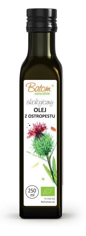 OLEJ Z OSTROPESTU PLAMISTEGO TŁOCZONY NA ZIMNO BIO 250 ml - BATOM OLEJ Z OSTROPESTU PLAMISTEGO TŁOCZONY NA ZIMNO BIO 250 ml - BATOM