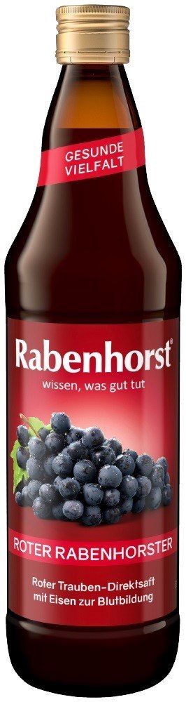 SOK Z CZERWONYCH WINOGRON Z ŻELAZEM 750 ml - RABENHORST SOK Z CZERWONYCH WINOGRON Z ŻELAZEM 750 ml - RABENHORST