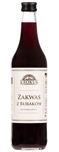 ZAKWAS Z BURAKÓW NIEPASTERYZOWANY BEZGLUTENOWY 500 ml - KROKUS ZAKWAS Z BURAKÓW NIEPASTERYZOWANY BEZGLUTENOWY 500 ml - KROKUS