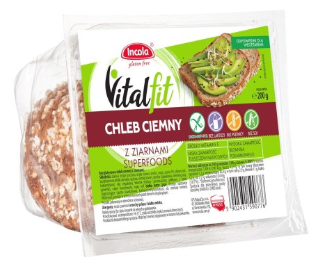 CHLEB CIEMNY Z ZIARNAMI BEZGLUTENOWY 200 g - VITALFIT (INCOLA) CHLEB CIEMNY Z ZIARNAMI BEZGLUTENOWY 200 g - VITALFIT (INCOLA)