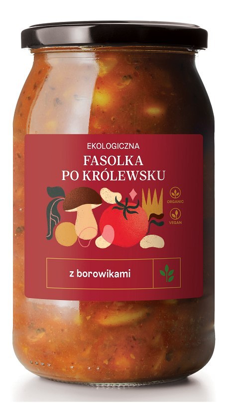 FASOLKA PO KRÓLEWSKU Z BOROWIKAMI BIO 900 ml - DELIKATNA FASOLKA PO KRÓLEWSKU Z BOROWIKAMI BIO 900 ml - DELIKATNA