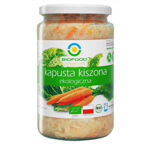 KAPUSTA KISZONA Z MARCHEWKĄ BEZGLUTENOWA BIO 700 g (500 g) - BIO FOOD KAPUSTA KISZONA Z MARCHEWKĄ BEZGLUTENOWA BIO 700 g (500 g) - BIO FOOD