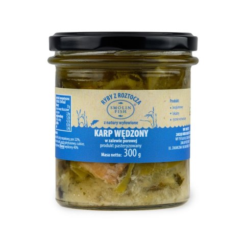 KARP WĘDZONY W ZALEWIE POROWEJ BEZGLUTENOWY 300 g - SMOLIN FISH KARP WĘDZONY W ZALEWIE POROWEJ BEZGLUTENOWY 300 g - SMOLIN FISH