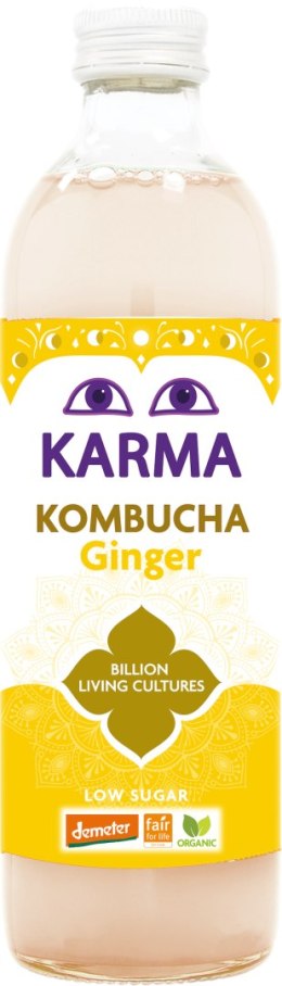 KOMBUCHA Z IMBIREM NISKA ZAWARTOŚĆ CUKRÓW FAIR FOR LIFE DEMETER BIO 500 ml - KARMA KOMBUCHA