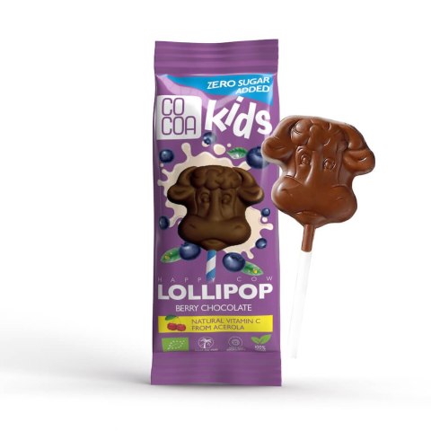 LIZAK Z CZEKOLADY JAGODOWEJ Z WITAMINĄ C Z ACEROLI BEZ DODATKU CUKRÓW BIO 15 g - COCOA LIZAK Z CZEKOLADY JAGODOWEJ Z WITAMINĄ C Z ACEROLI BEZ DODATKU CUKRÓW BIO 15 g - COCOA