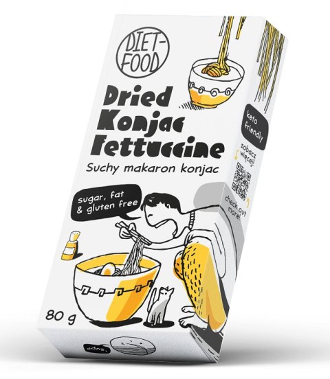 MAKARON SUCHY (KONJAC) FETTUCCINE BEZGLUTENOWY 80 g - DIET-FOOD MAKARON SUCHY (KONJAC) FETTUCCINE BEZGLUTENOWY 80 g - DIET-FOOD