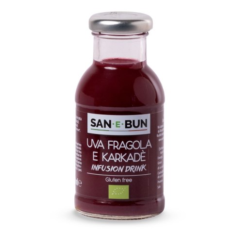NAPÓJ INFUSION JABŁKO - WINOGRONO RÓŻOWE - HIBISKUS BEZ DODATKU CUKRÓW BEZGLUTENOWY BIO 200 ml - SAN E BUN NAPÓJ INFUSION JABŁKO - WINOGRONO RÓŻOWE - HIBISKUS BEZ DODATKU CUKRÓW BEZGLUTENOWY BIO 200 ml - SAN E BUN