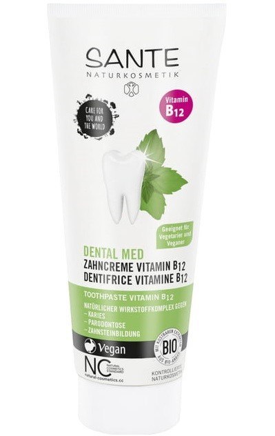 PASTA DO ZĘBÓW Z WITAMINĄ B12 I FLUOREM ECO 75 ml - SANTE PASTA DO ZĘBÓW Z WITAMINĄ B12 I FLUOREM ECO 75 ml - SANTE