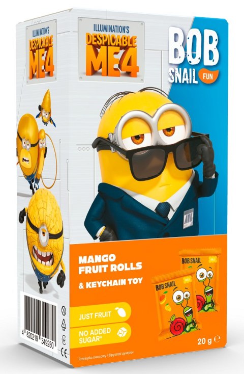 PRZEKĄSKA EAT & PLAY MANGO Z ZABAWKĄ MINIONS BEZGLUTENOWA 20 g - BOB SNAIL PRZEKĄSKA EAT & PLAY MANGO Z ZABAWKĄ MINIONS BEZGLUTENOWA 20 g - BOB SNAIL