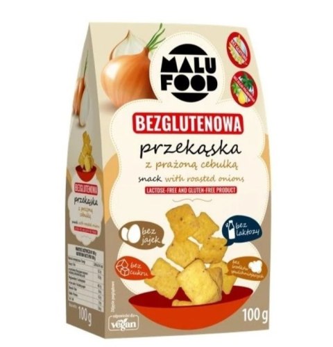 PRZEKĄSKA Z PRAŻONĄ CEBULKĄ BEZ CUKRU BEZGLUTENOWA 100 g - MALU FOOD PRZEKĄSKA Z PRAŻONĄ CEBULKĄ BEZ CUKRU BEZGLUTENOWA 100 g - MALU FOOD